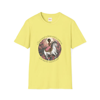 Unisex T-Shirt Black Princess on a Unicorn