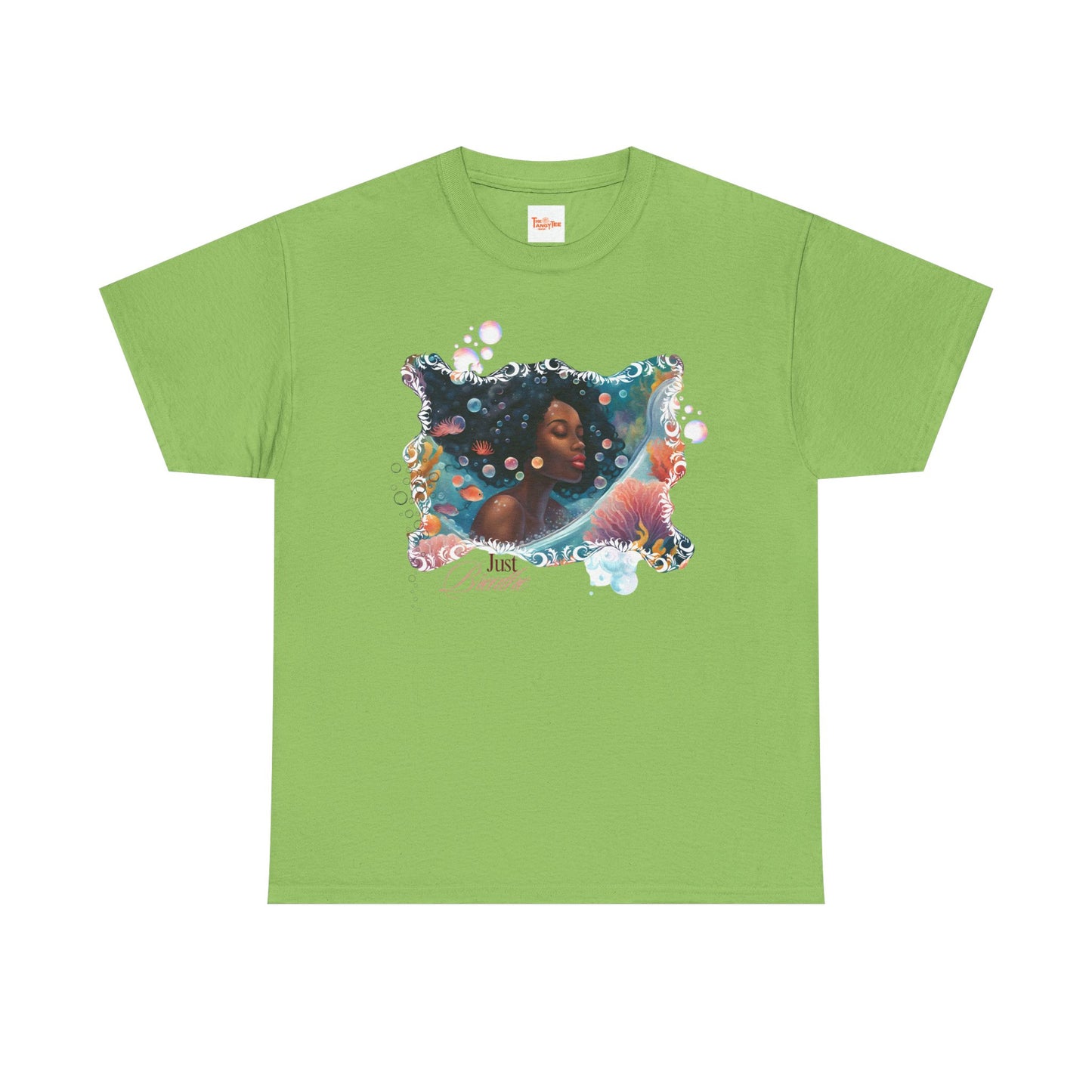 Just Breathe Unisex Tee - Graphic of Black Woman in the Bath