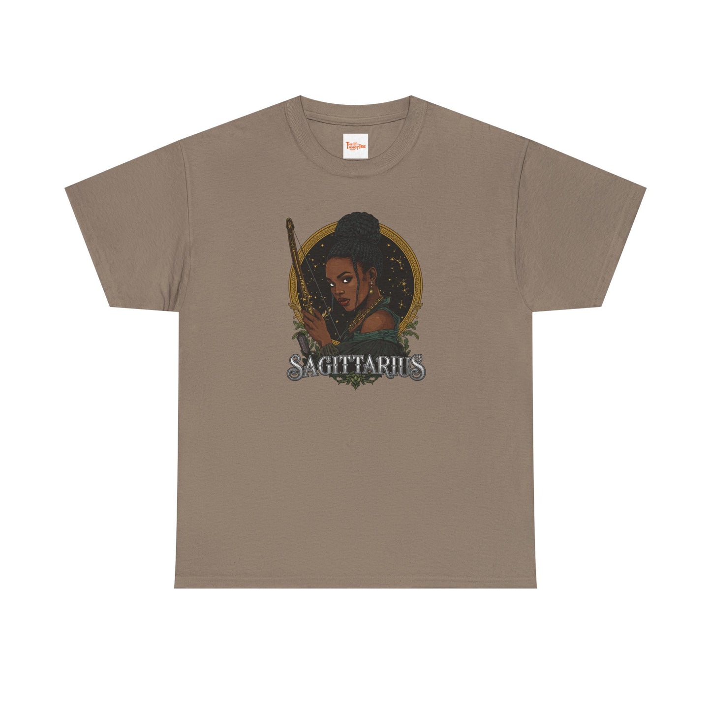 Sagittarius Art Nouveau Tee — African American Archer Zodiac Graphic