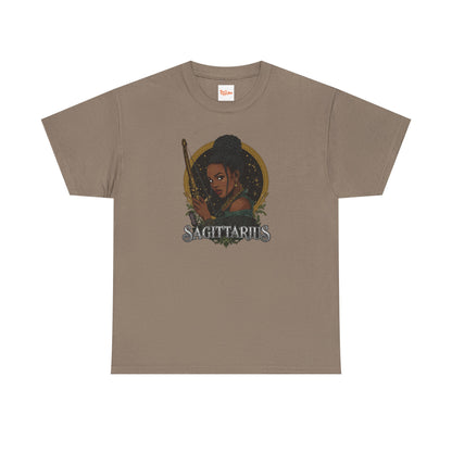 Sagittarius Art Nouveau Tee — African American Archer Zodiac Graphic