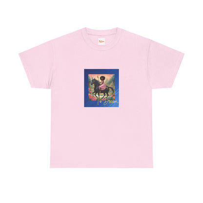 Dreamy Tee - Black Princess Unicorn Design