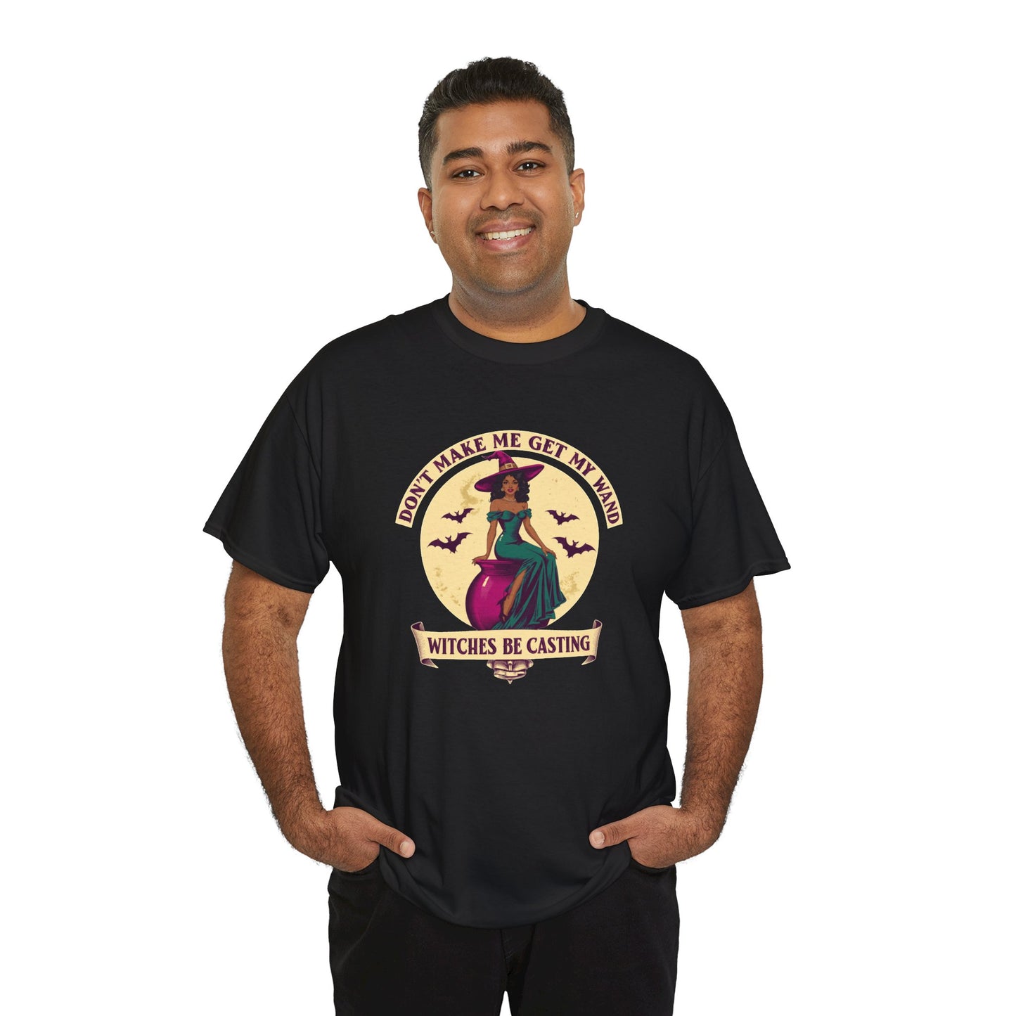 Witches Be Casting Tee — Vintage Witch Halloween T‑Shirt