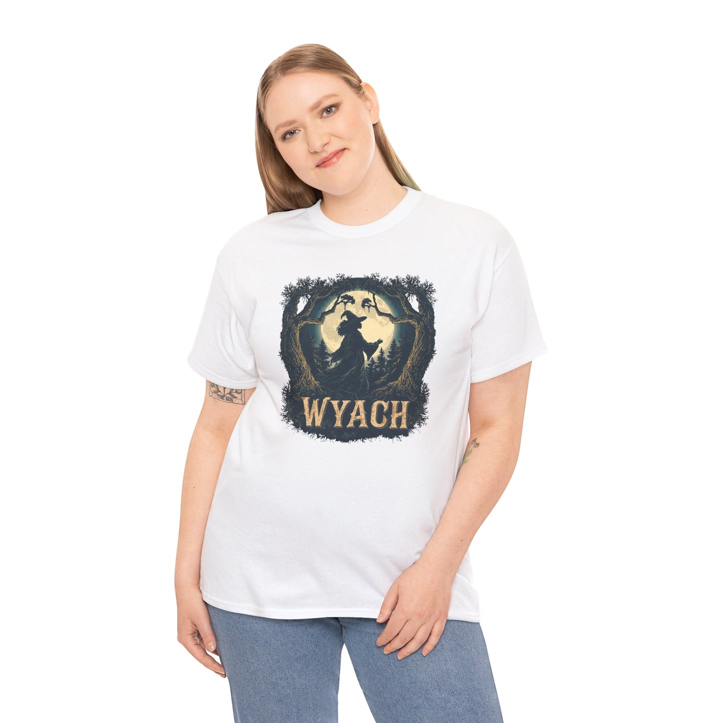 Wyach Night Witch Tee — African American Silhouette Forest Graphic T-Shirt