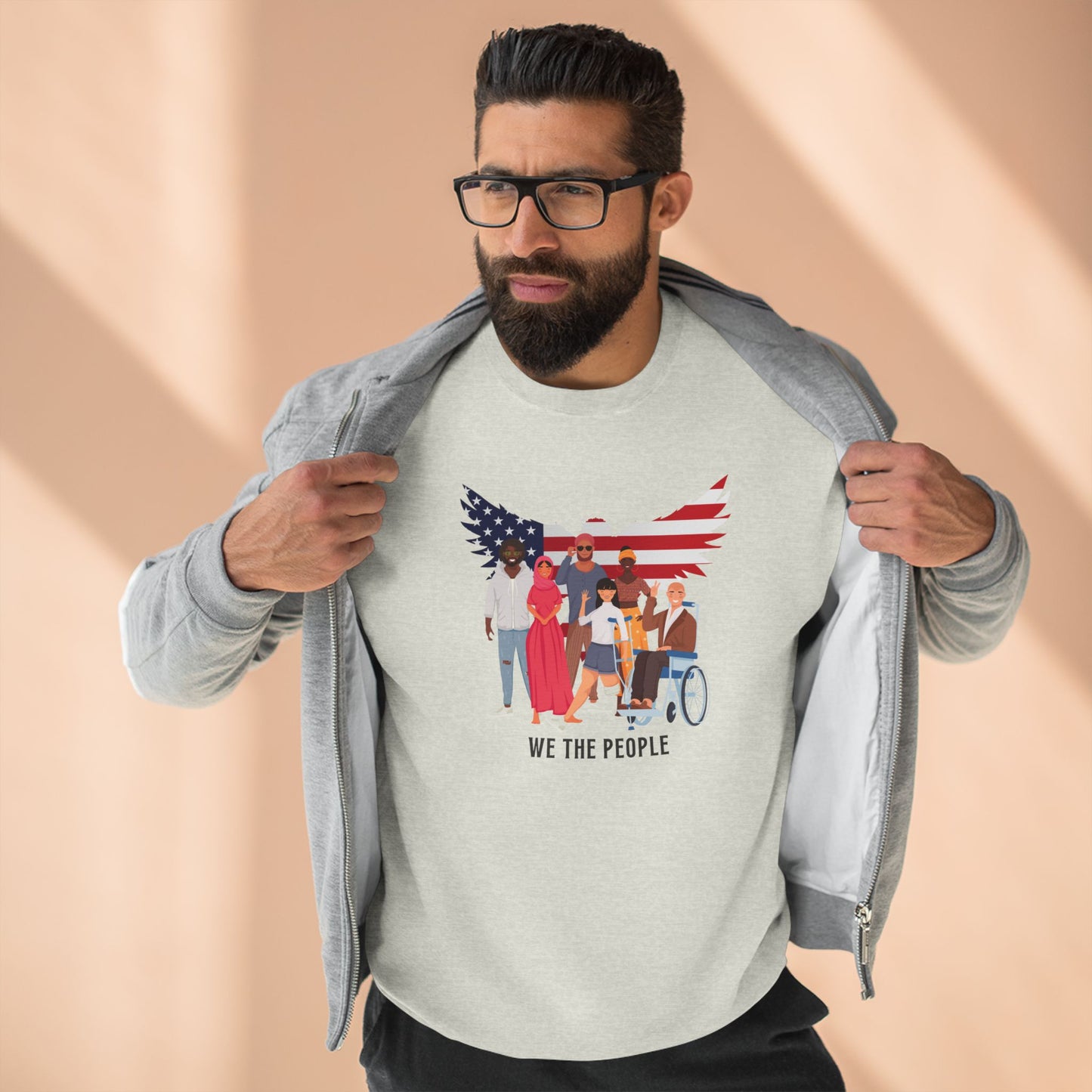 We the People Unisex Crewneck Sweatshirt American Flag Eagle Graphic