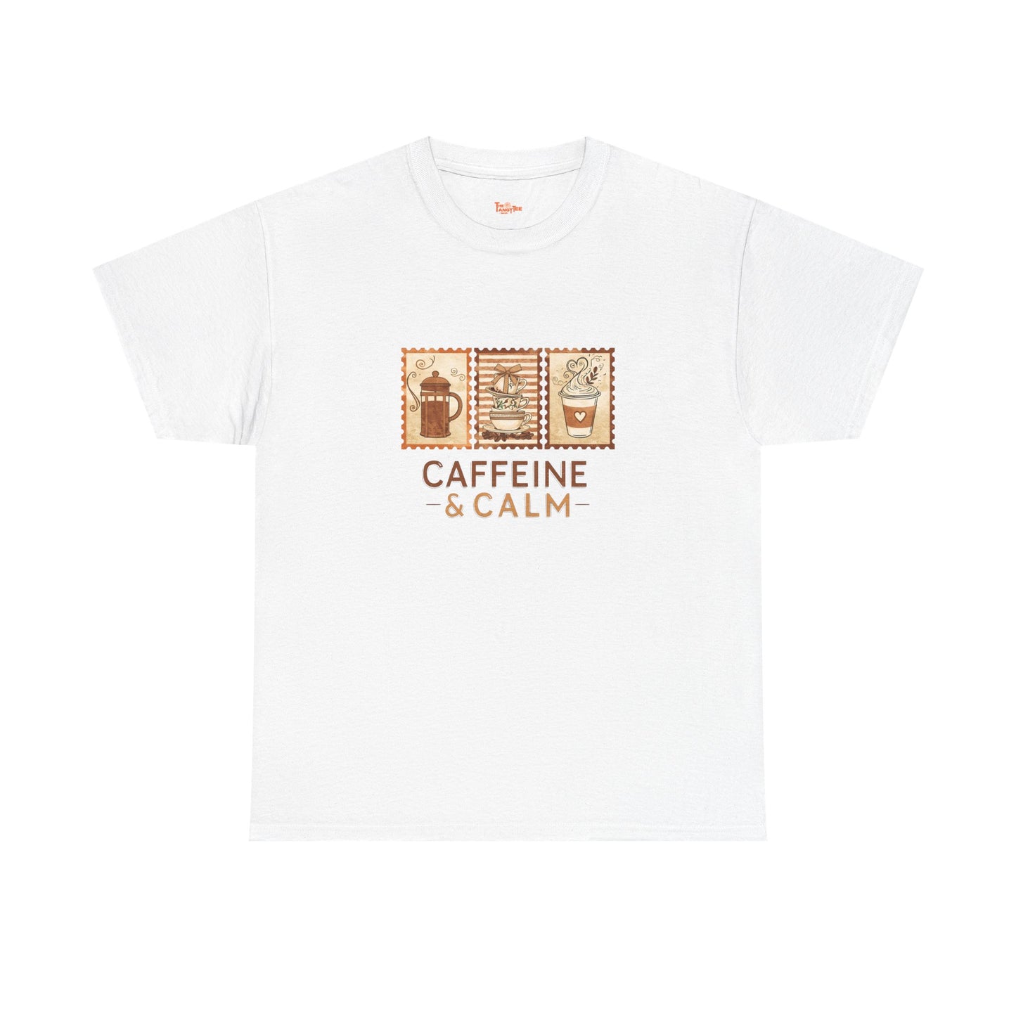 Caffeine & Calm Coffee Tee — French Press Graphic T-Shirt