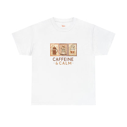 Caffeine & Calm Coffee Tee — French Press Graphic T-Shirt