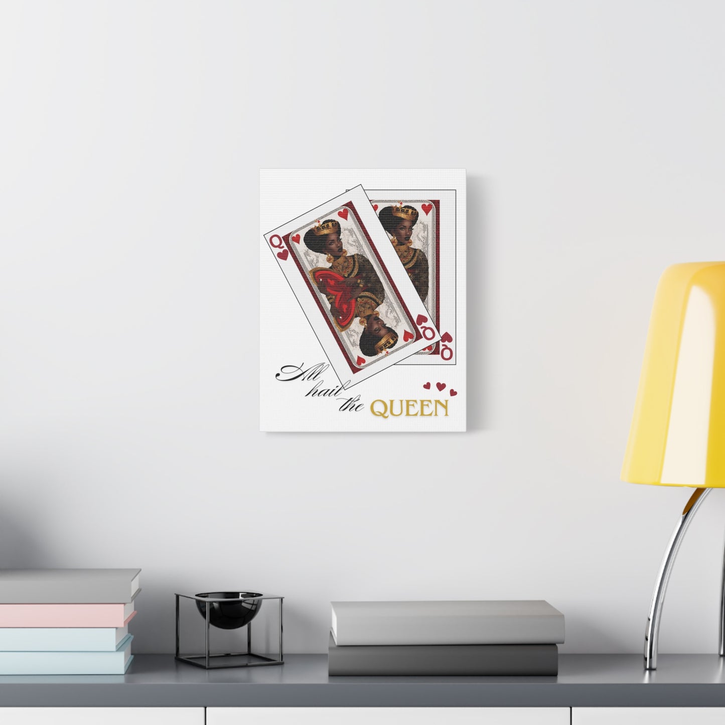 Canvas Print, Queen of Hearts Playing Card Graphic