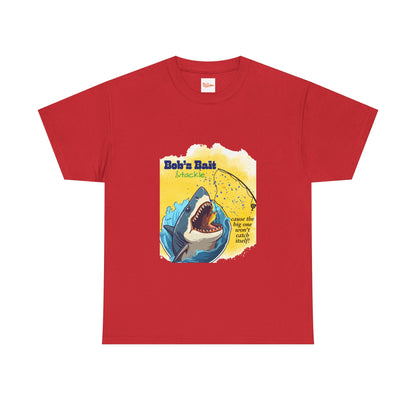 Graphic Fishing Unisex Tee - Bob's Bait and Tackle Shark Design