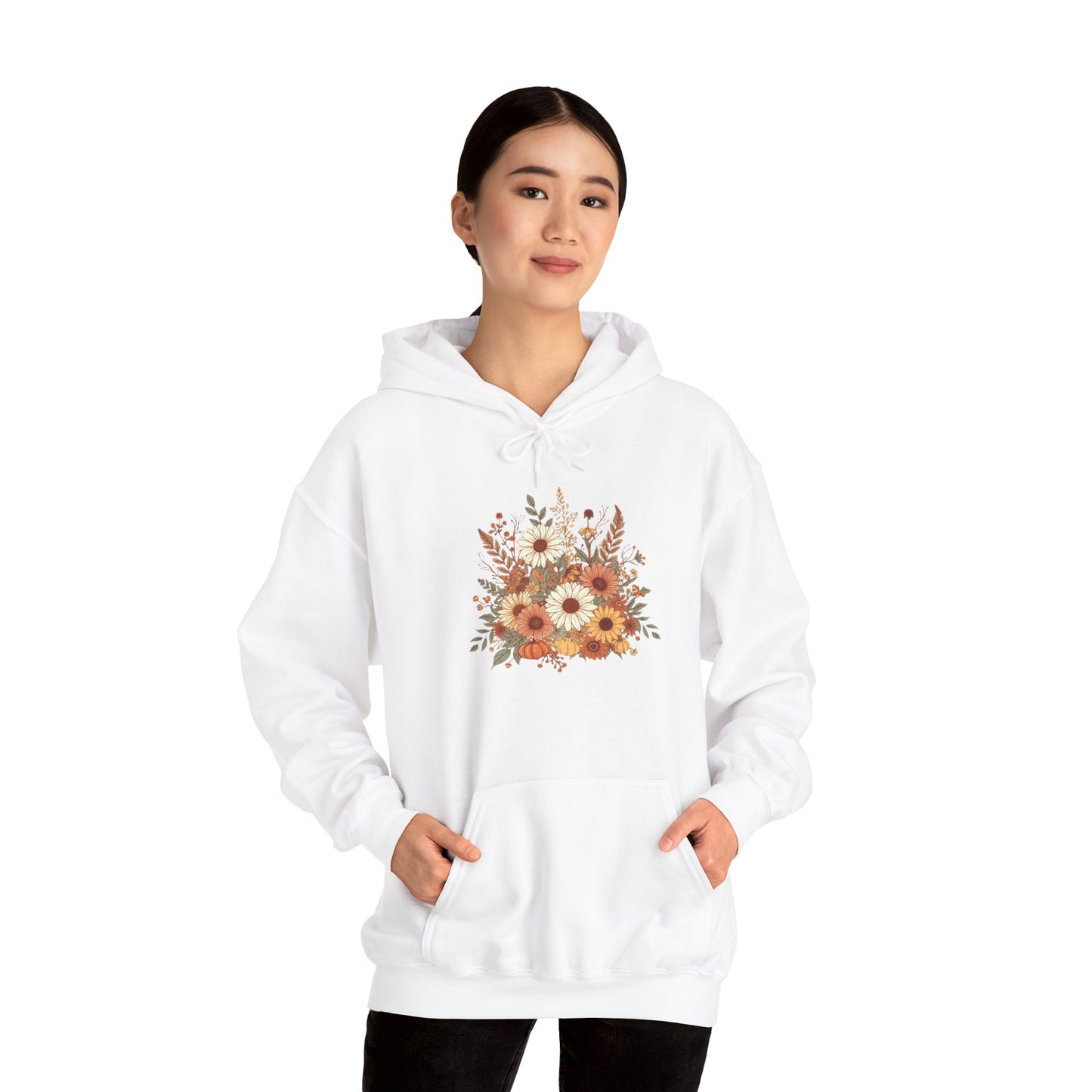 Autumn Floral Spray Hoodie — Fall Flowers Sweatshirt