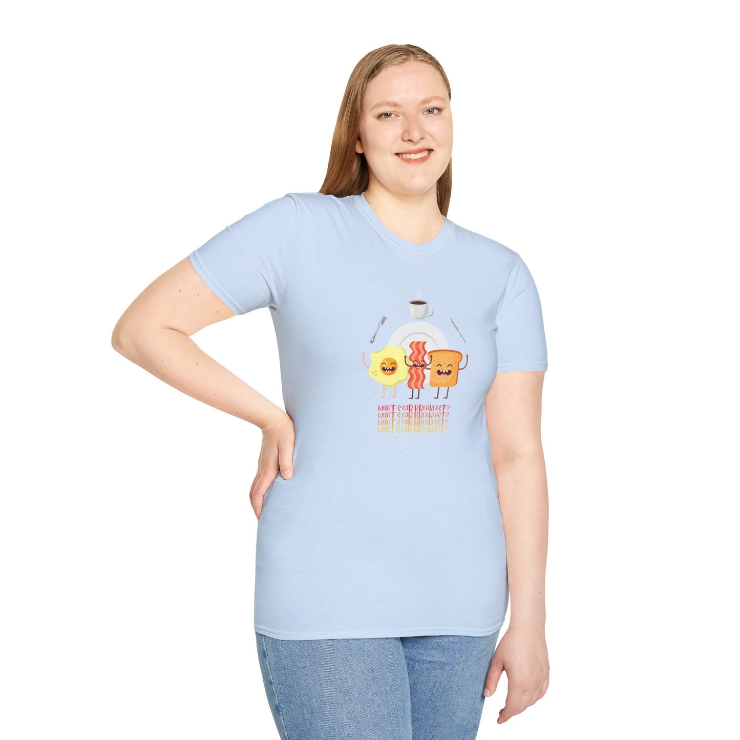 Breakfast Dance Unisex T-Shirt with Egg, Bacon, and Toast Graphic