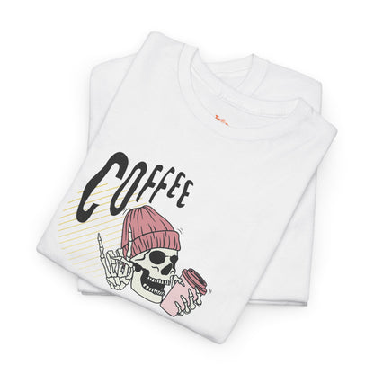 Coffee Please Skeleton T-Shirt — Skeleton Holding Coffee Graphic Tee