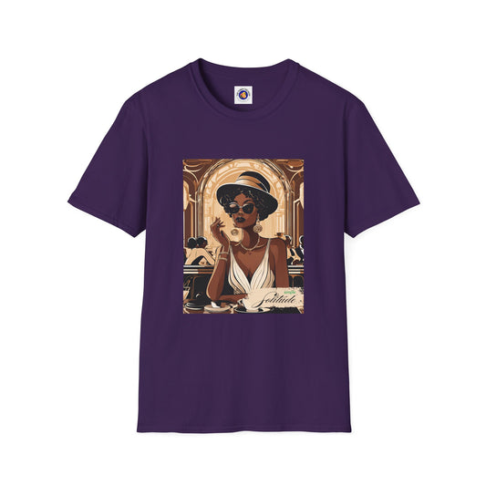 Art Deco Woman Simple Solitude Graphic T-Shirt