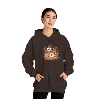 Autumn Floral Spray Hoodie — Fall Flowers Sweatshirt