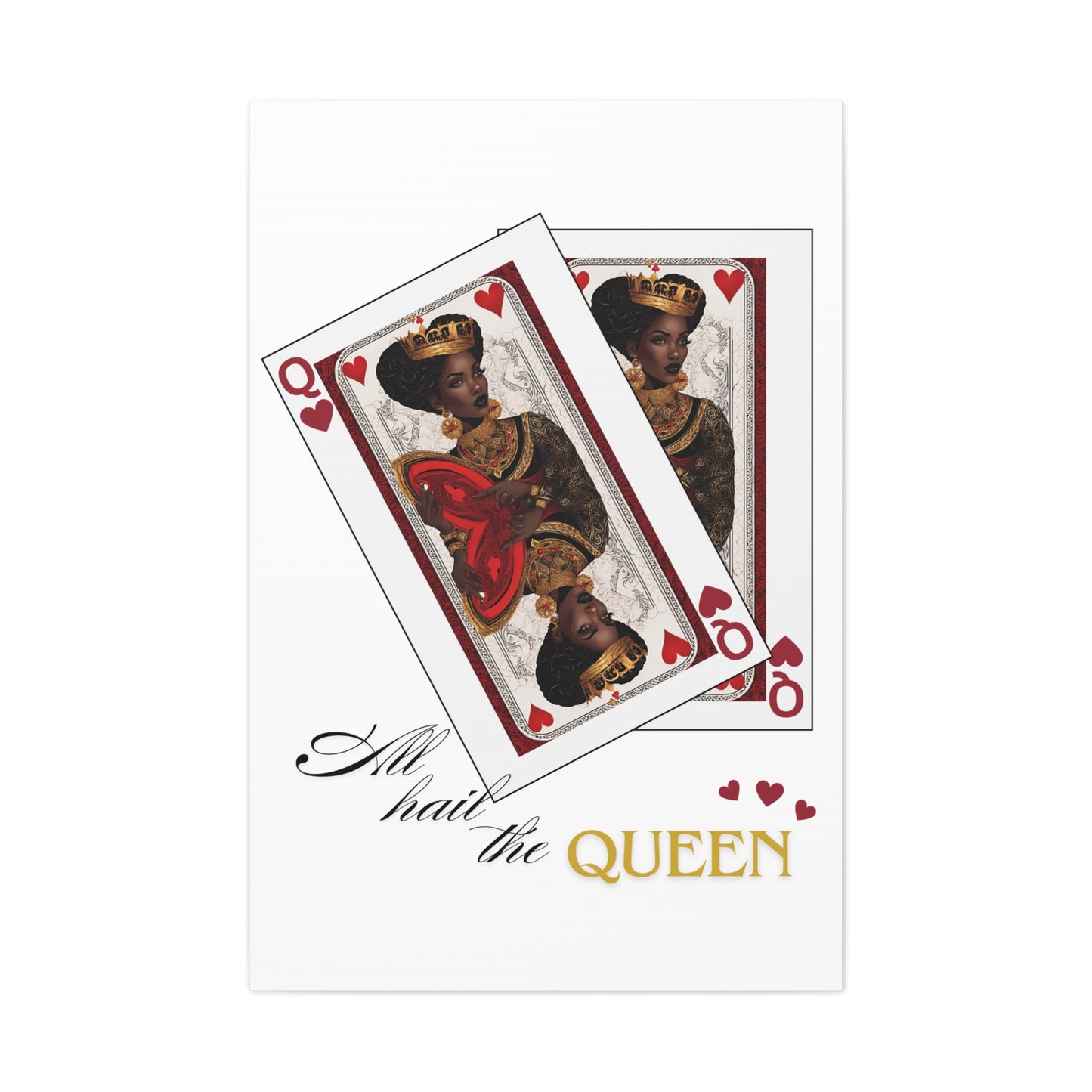 Canvas Print, Queen of Hearts Playing Card Graphic