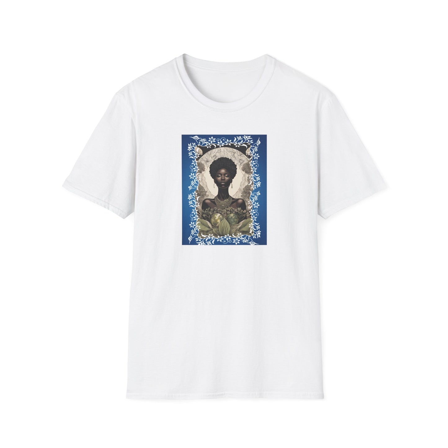 Black Woman Flower Frame T-Shirt