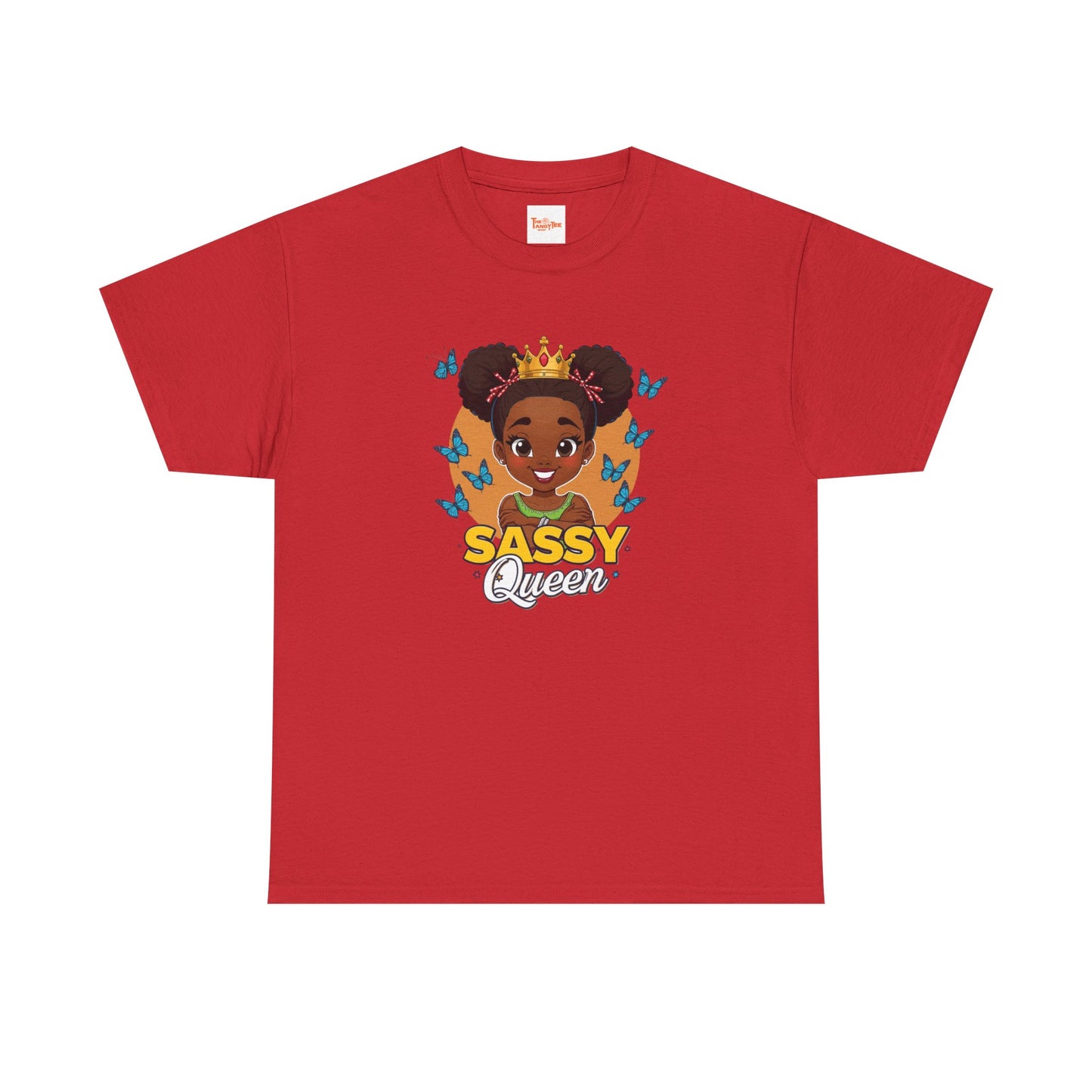 Sassy Queen Tee — African American Girl Graphic Shirt with Butterflies