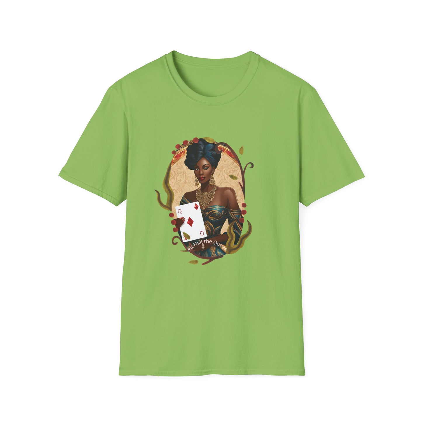Diamonds Playing Cards Unisex T-Shirt - All Hail the Queen Design
