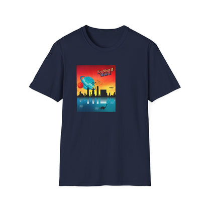 Alien Cityscape Unisex T-Shirt - Keeping it Weird Graphic Tee