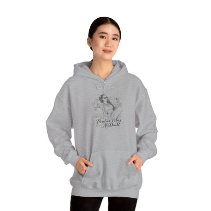Positive Vibes No Doubt Sweatshirt - African American Woman Relaxing with Wine & Flowers