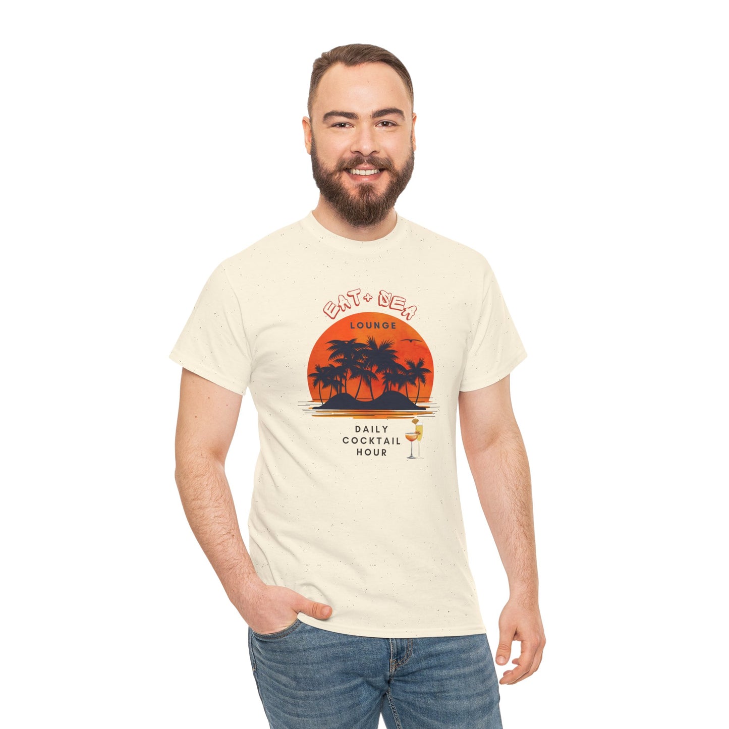 Graphic Sunset Eat + Sea Lounge Unisex Tee