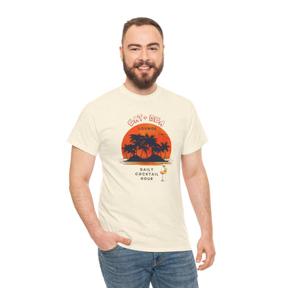 Graphic Sunset Eat + Sea Lounge Unisex Tee