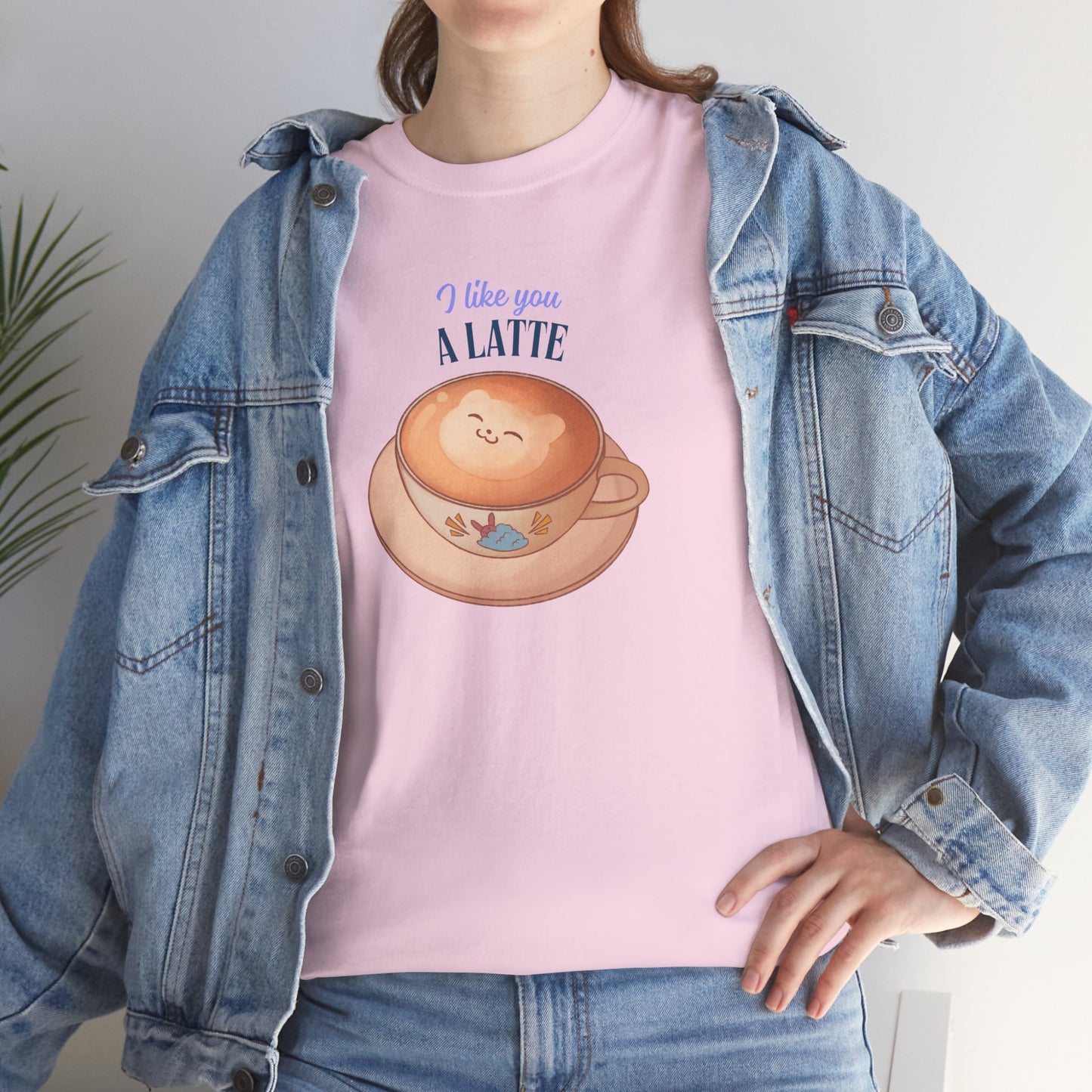 Coffee Lover Tee - I Like You a Latte Unisex Heavy Cotton T-Shirt