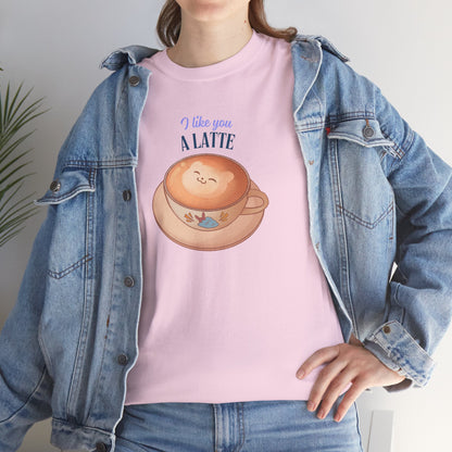 Coffee Lover Tee - I Like You a Latte Unisex Heavy Cotton T-Shirt