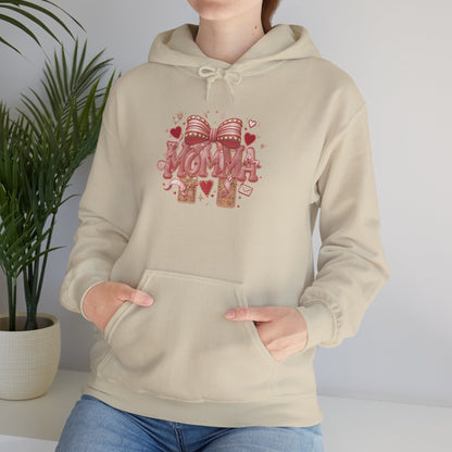 Momma Pink Ribbon Heart Hoodie — Breast Cancer Awareness Sweatshirt