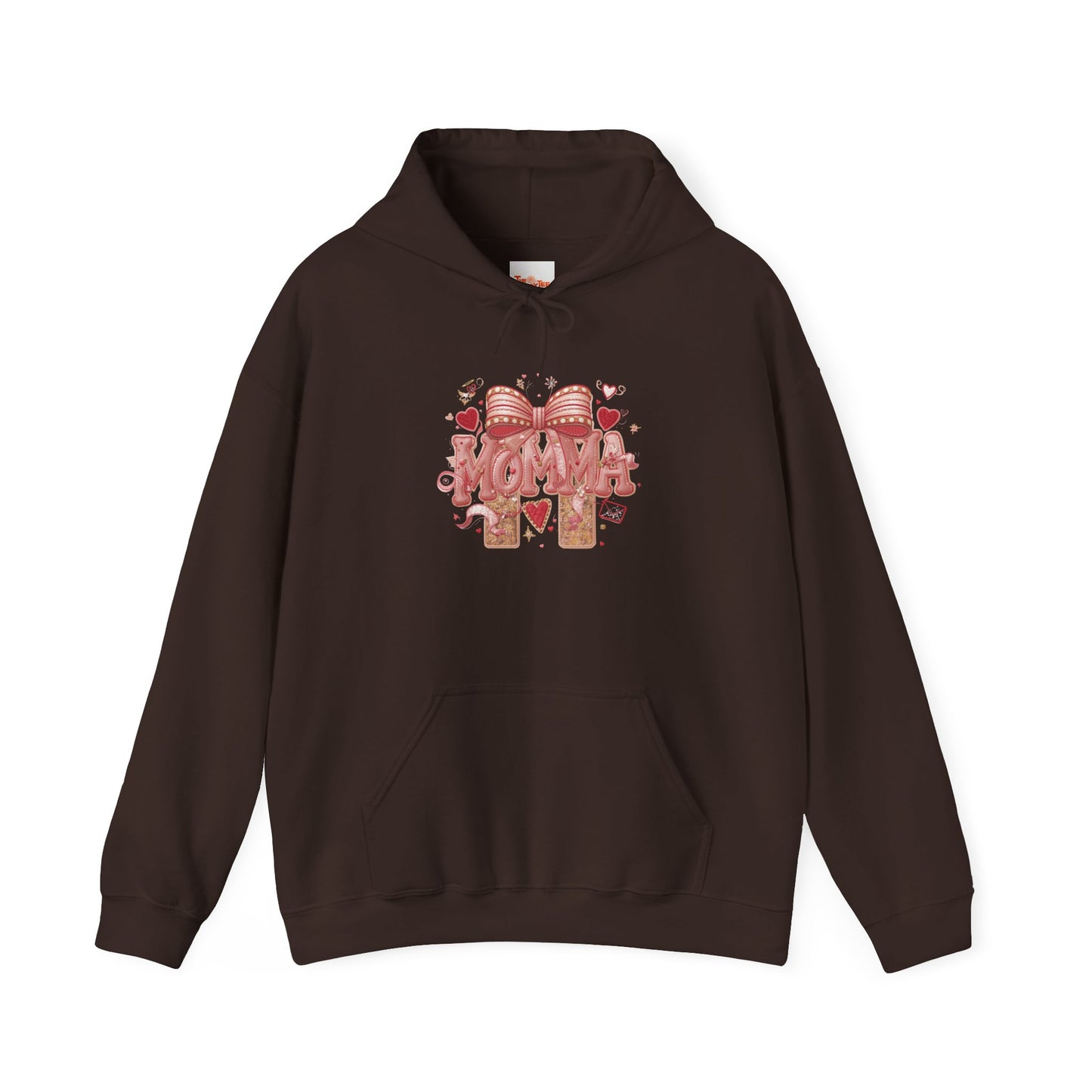 Momma Pink Ribbon Heart Hoodie — Breast Cancer Awareness Sweatshirt