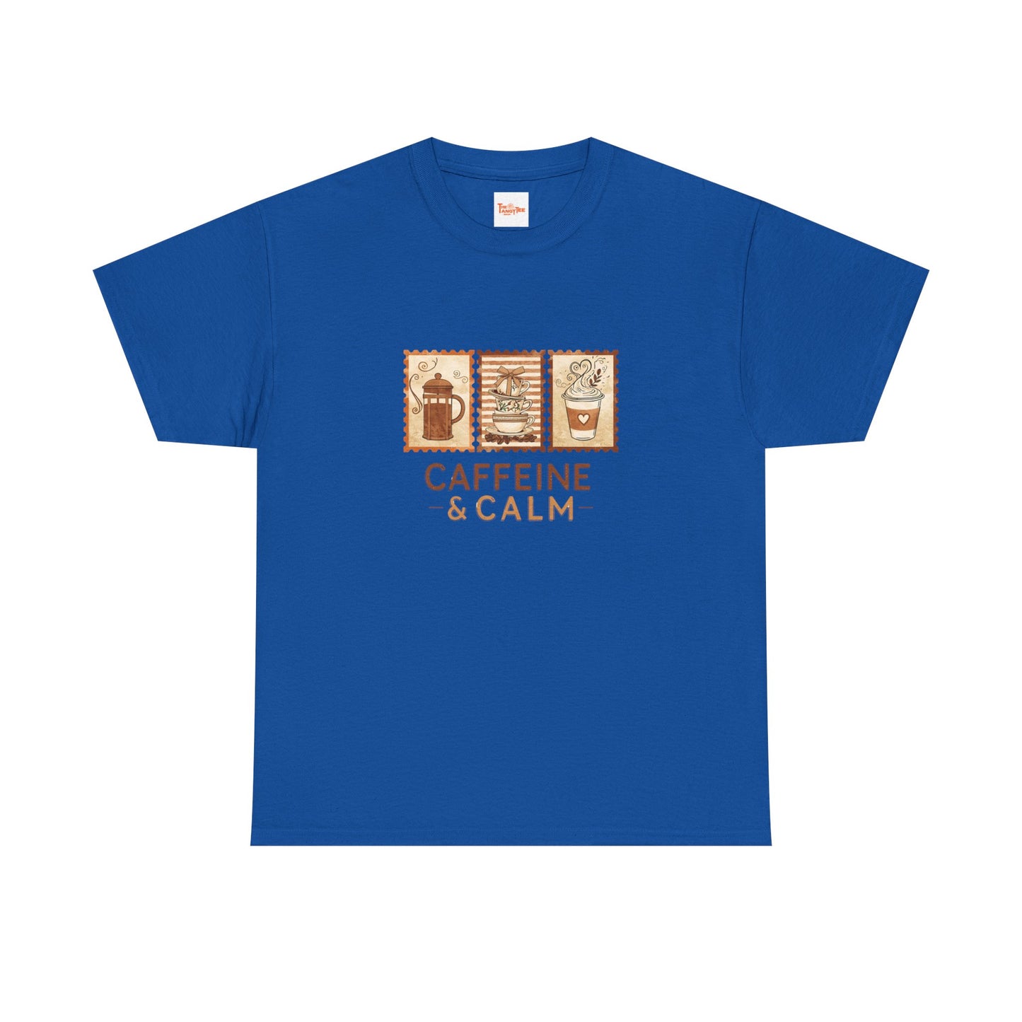 Caffeine & Calm Coffee Tee — French Press Graphic T-Shirt