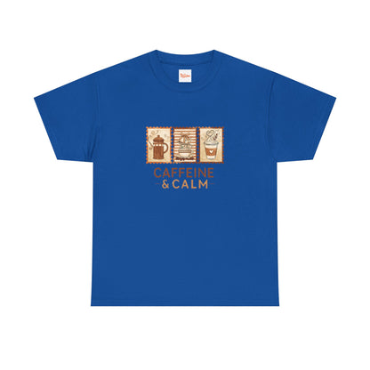 Caffeine & Calm Coffee Tee — French Press Graphic T-Shirt