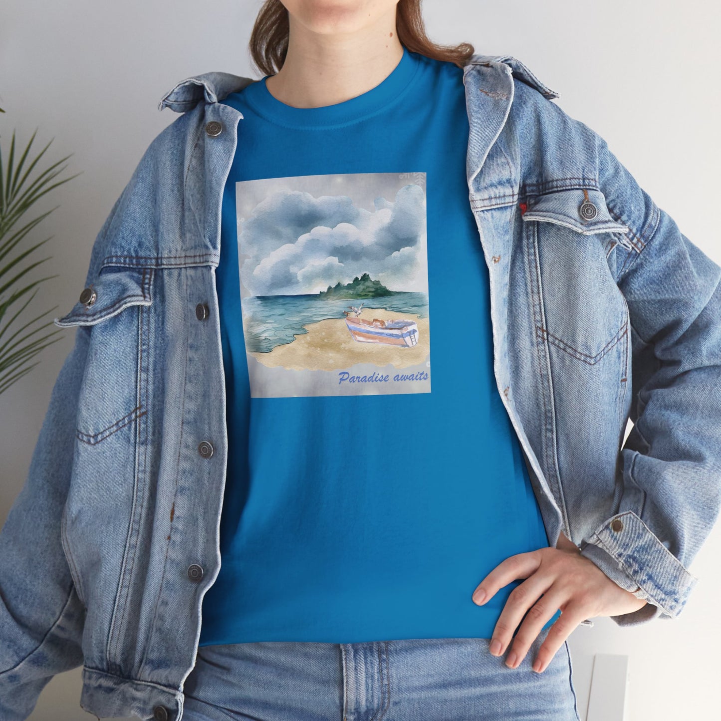Paradise Awaits Beach Boat T-Shirt