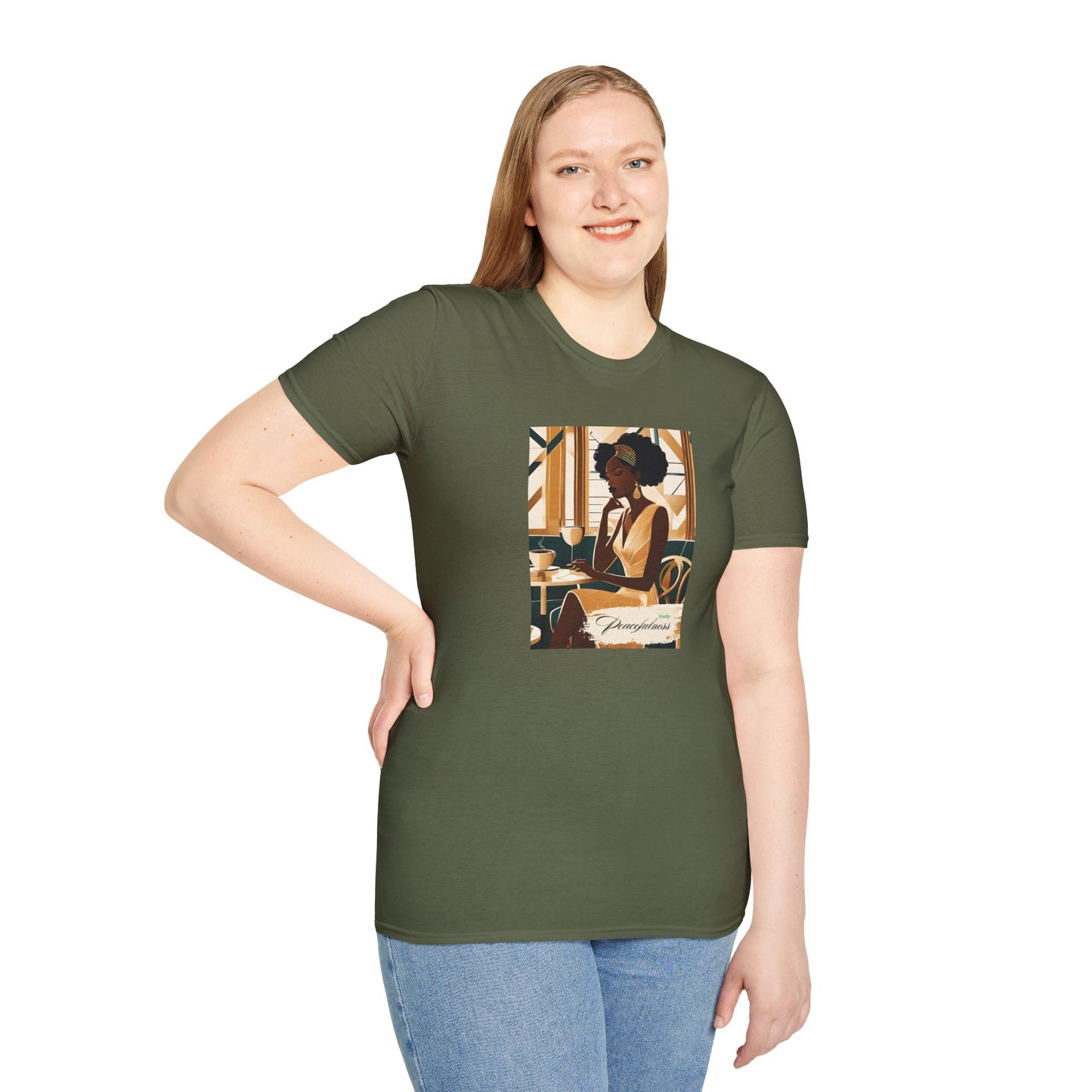 Art Deco Woman Lovely Peacefulness Graphic T-Shirt
