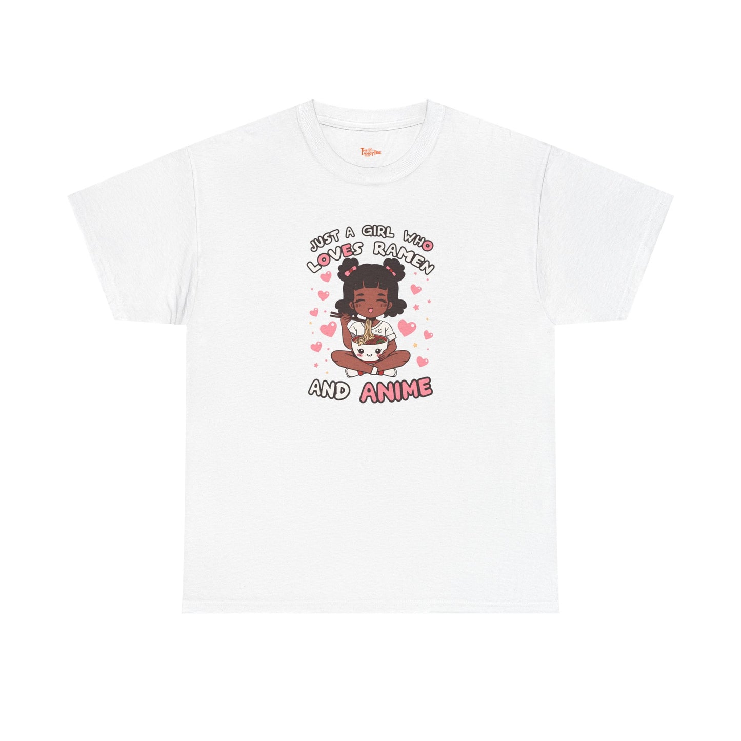 Just a Girl Who Loves Ramen and Anime T-Shirt — African American Anime Girl Graphic