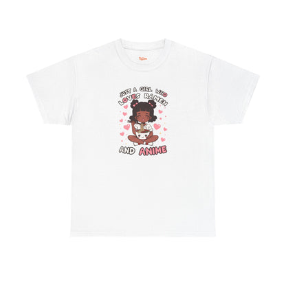 Just a Girl Who Loves Ramen and Anime T-Shirt — African American Anime Girl Graphic
