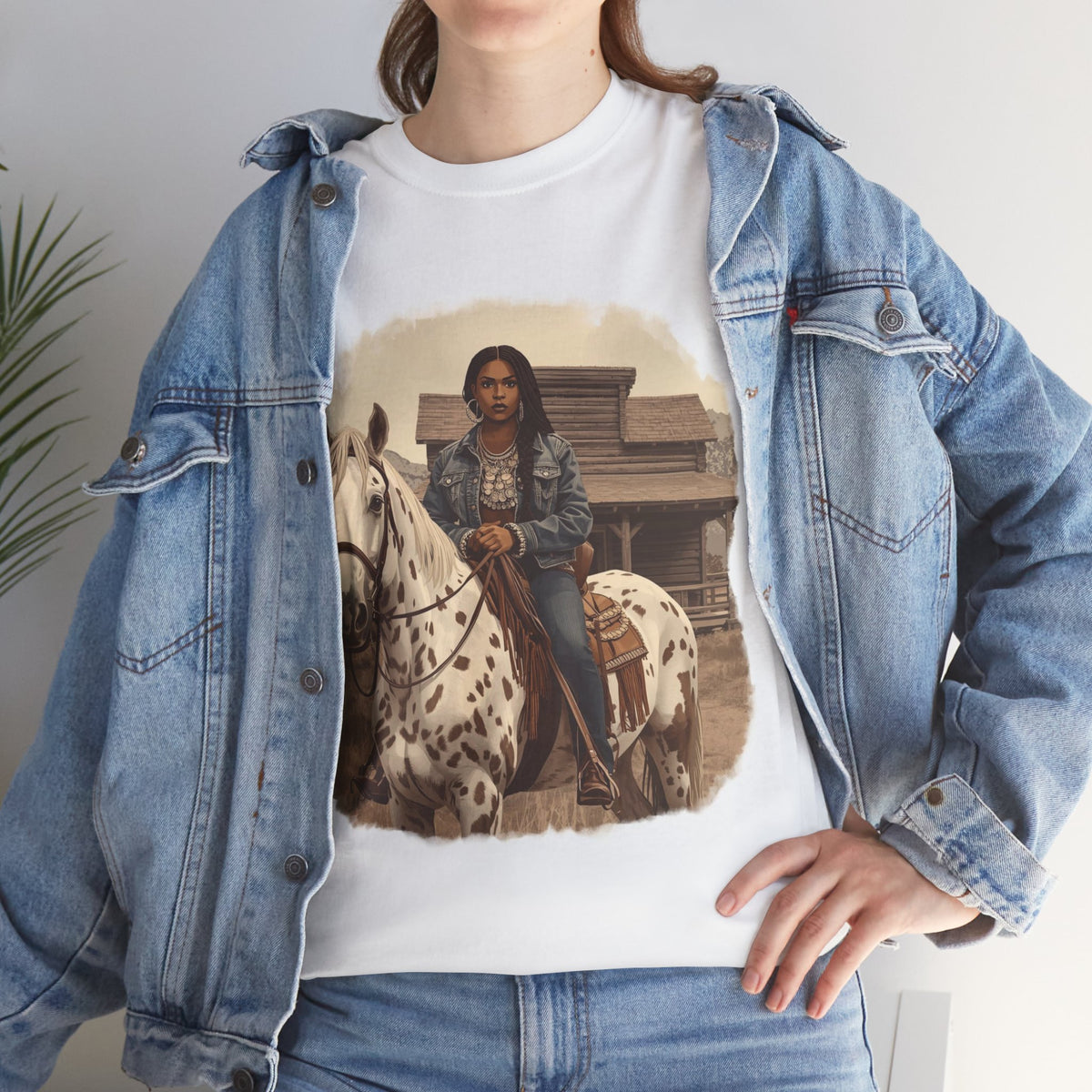 African American Cowgirl on Dapple Gray Horse T-Shirt