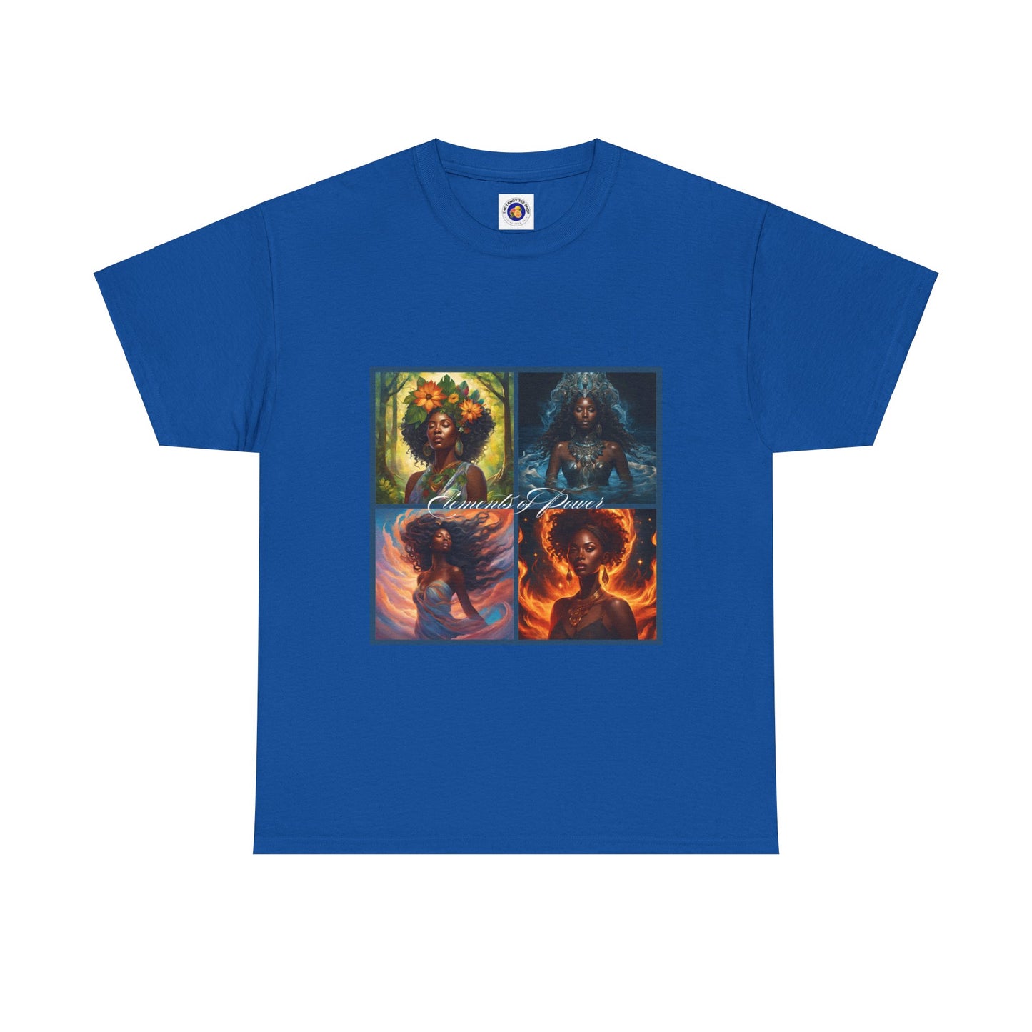 Elements of Power Unisex Tee - Graphic of Four Black Women Earth Wind Fire Water