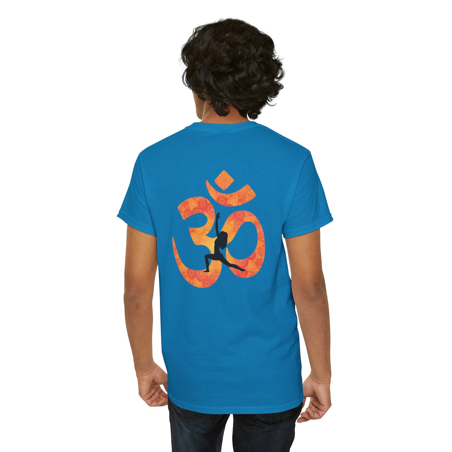 Namaste Peace Yoga T-Shirt — Woman Silhouette & Peace Symbol