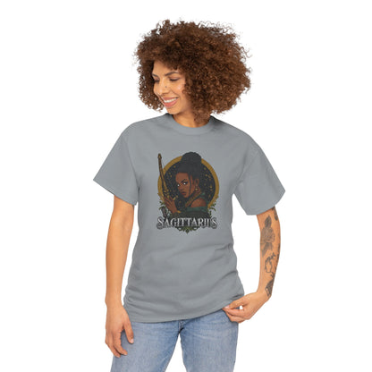 Sagittarius Art Nouveau Tee — African American Archer Zodiac Graphic