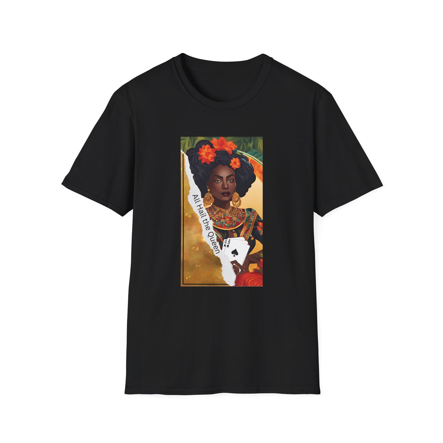 Spades Playing Cards Unisex T-Shirt - All Hail the Queen Design