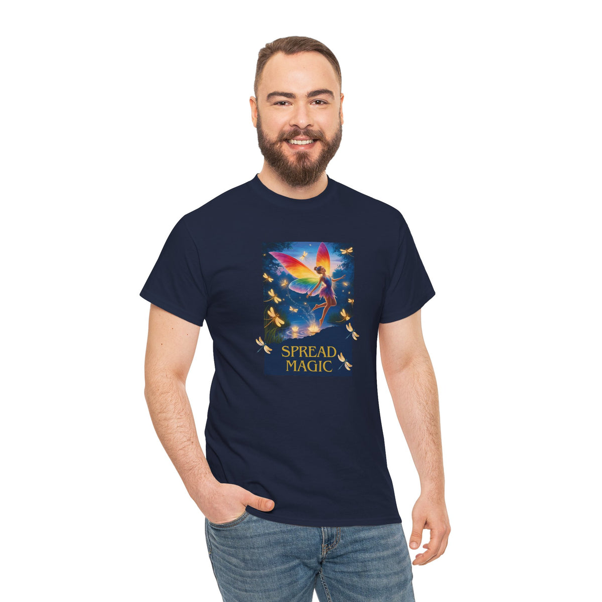 Spread Magic Fairy T-Shirt — Rainbow Wings Graphic Tee