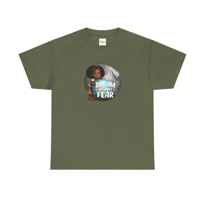 Dream Without Fear Little Black Girl Hugging Globe T-Shirt