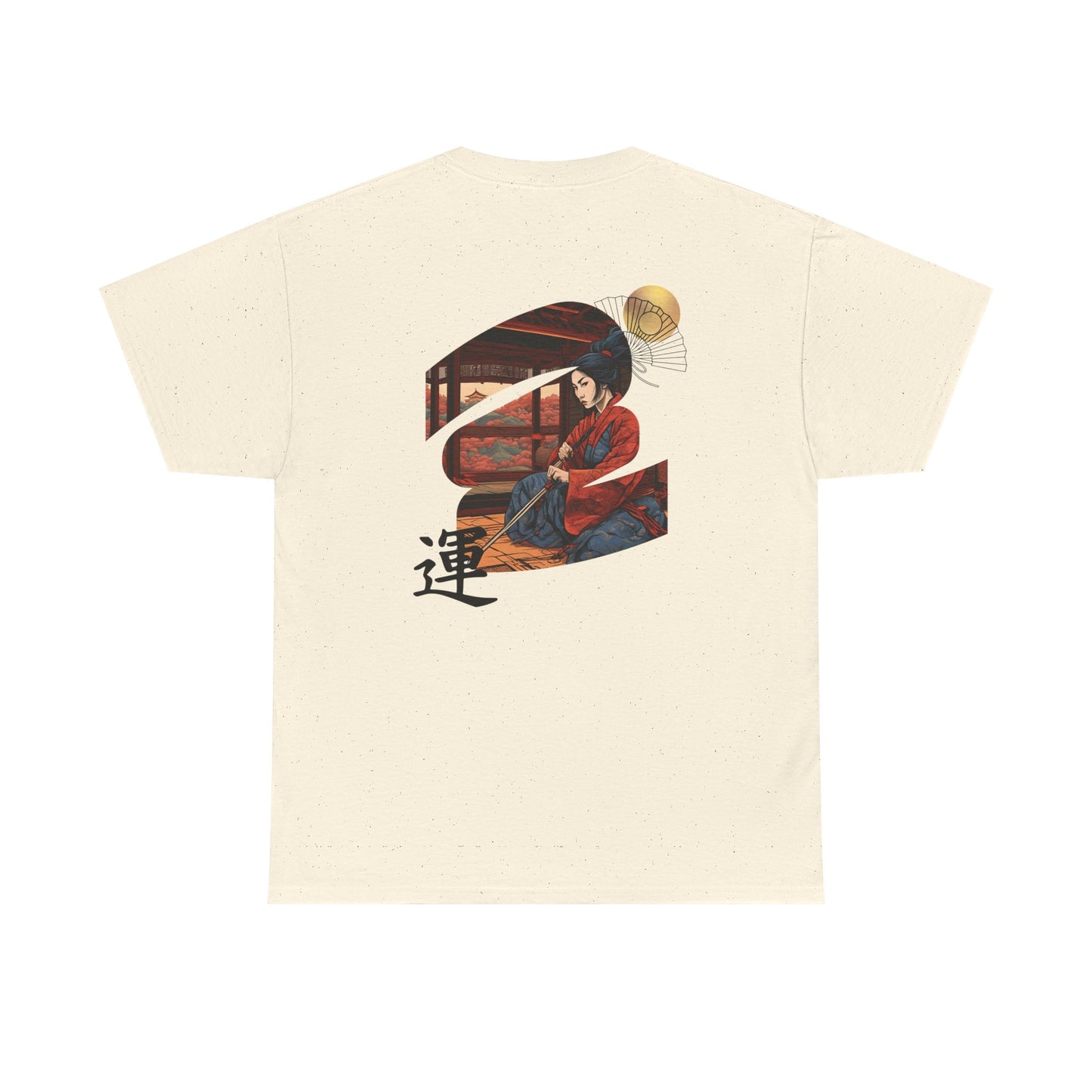 Asian Woman Sword Good Luck Symbol Graphic Tee