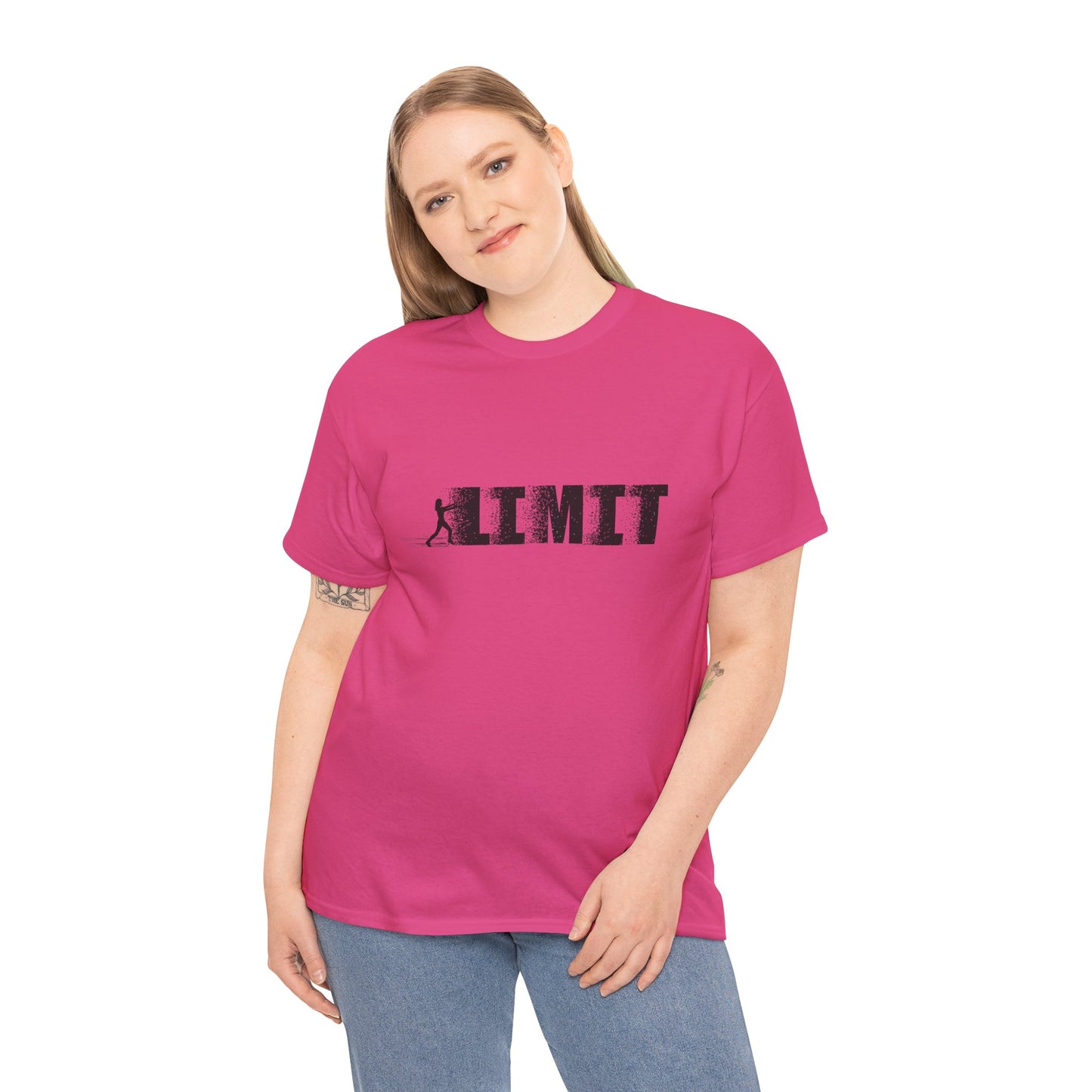 Limit Push Woman Silhouette T-Shirt — Inspirational Fitness Graphic Tee