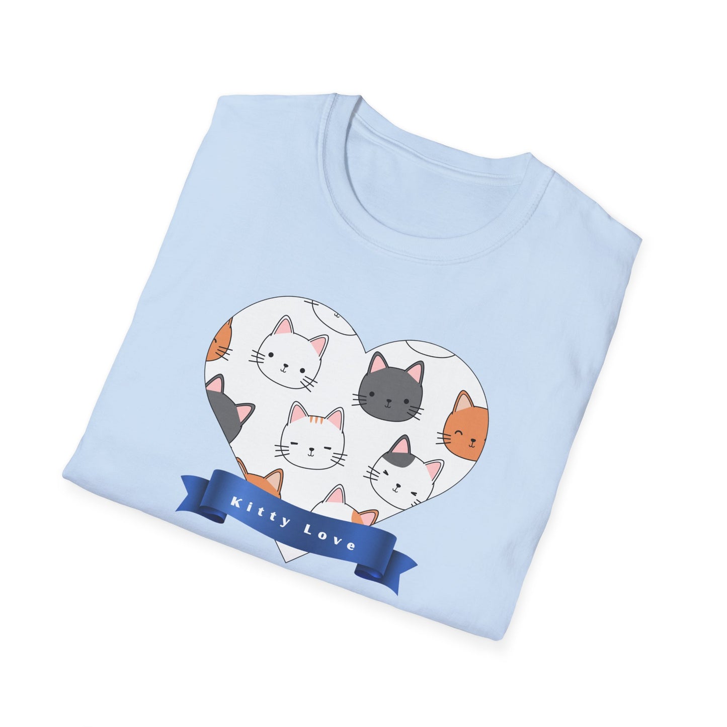Cat Faces Unisex T-Shirt with Kitty Love Graphic