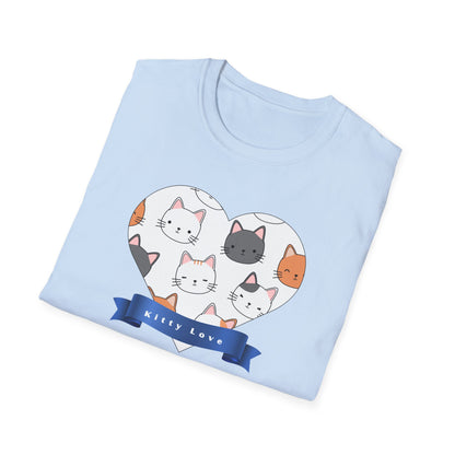 Cat Faces Unisex T-Shirt with Kitty Love Graphic
