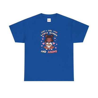 Just a Girl Who Loves Ramen and Anime T-Shirt — African American Anime Girl Graphic