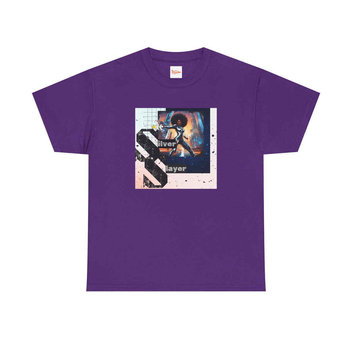 Silver Slayer Black Woman Superhero T-Shirt — Silver Costume City Graphic