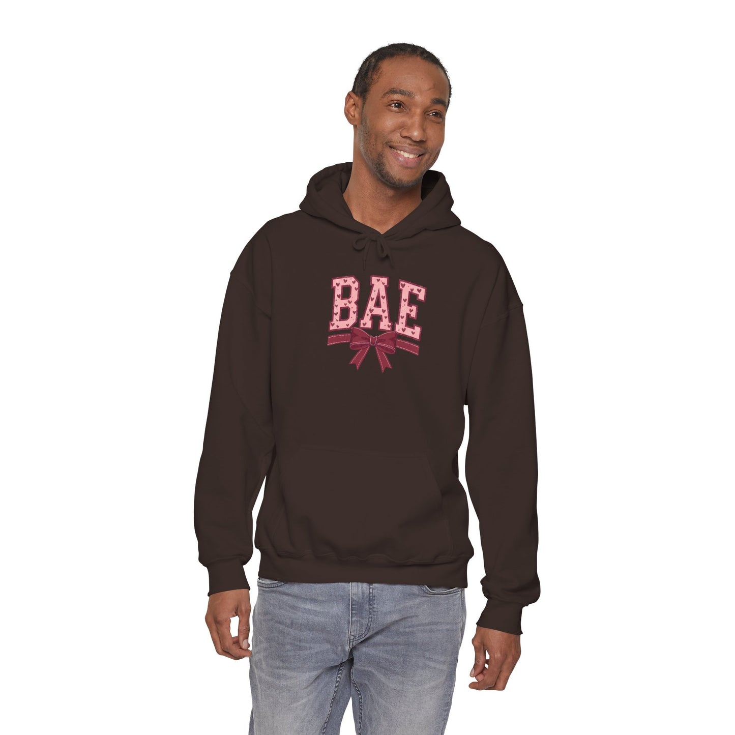 Bae Pink Bow Hoodie — Cute Graphic Pullover for Couples & Gifts