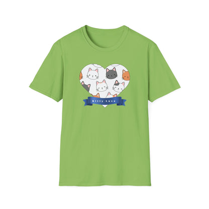 Cat Faces Unisex T-Shirt with Kitty Love Graphic